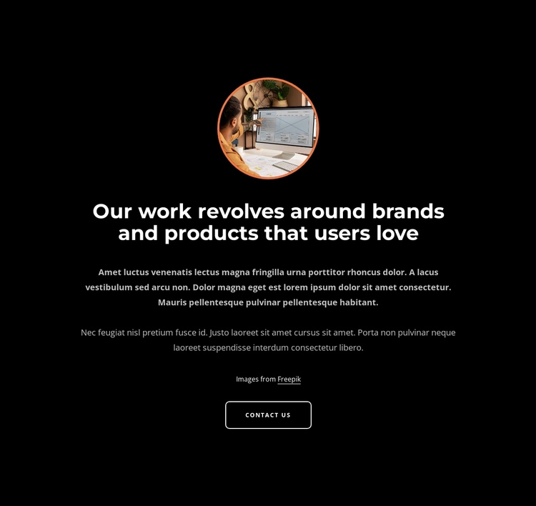Our work revolves around brands One Page Template