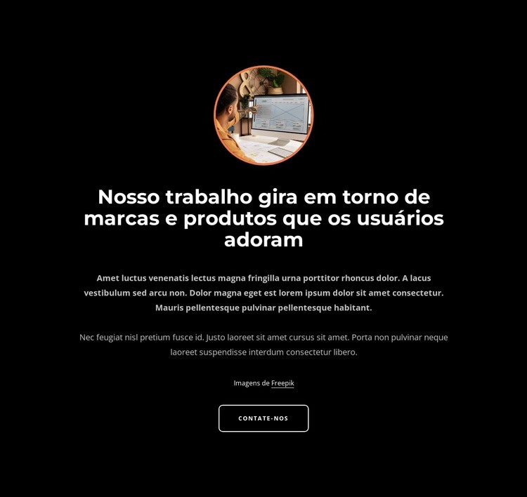 Nosso trabalho gira em torno de marcas Maquete do site