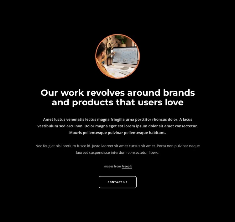 Our work revolves around brands Webflow Template Alternative