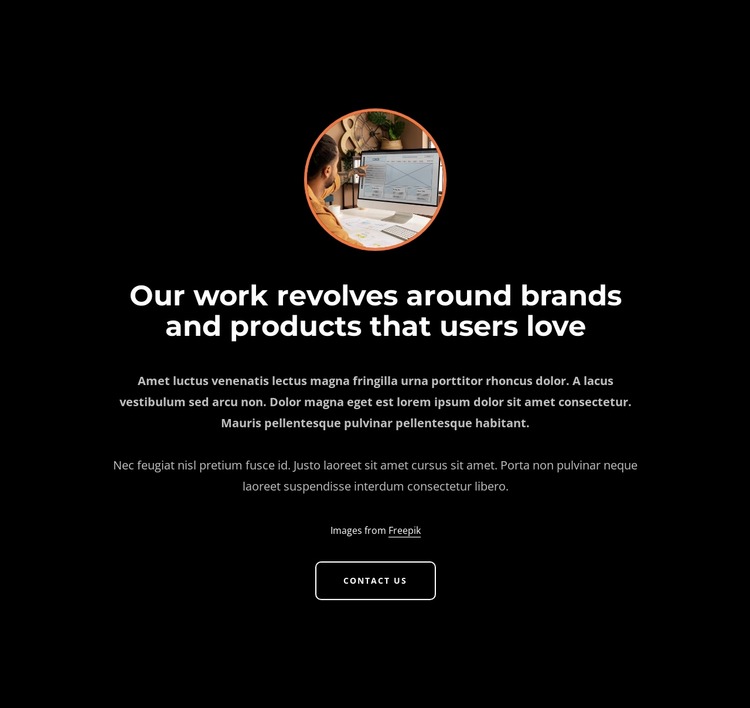 Our work revolves around brands Website Mockup