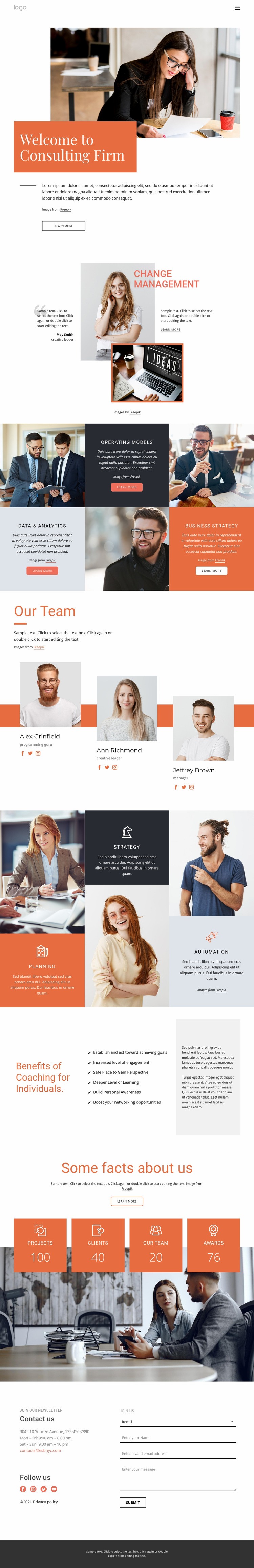 Consulting firm Elementor Template Alternative