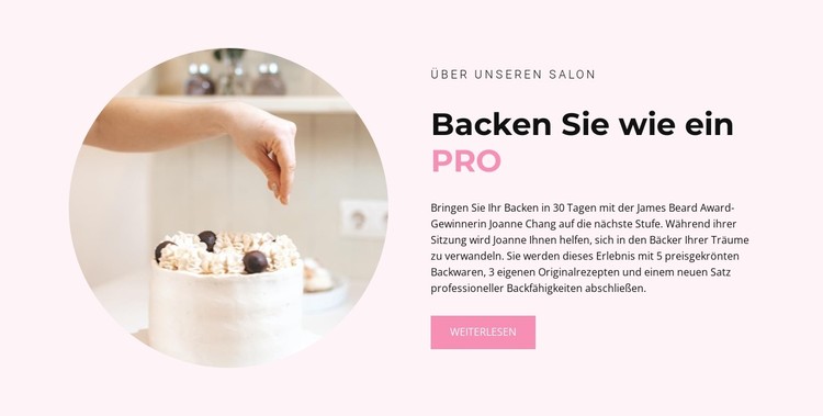 Backen Sie wie ein Profi CSS-Vorlage