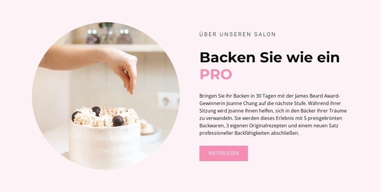 Backen Sie wie ein Profi Eine Seitenvorlage