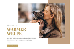 Warmer Welpe – Fertiges Website-Design