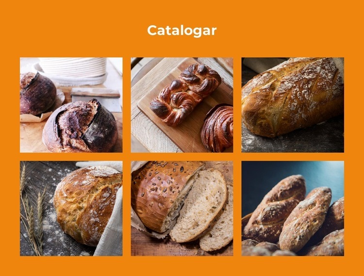 Catálogo de panadería Página de destino