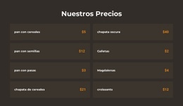 Precios De Panadería Plantilla