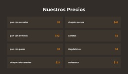 Tema Gratuito De WordPress Para Precios De Panadería