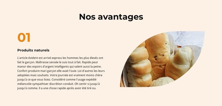 pain blanc Maquette de site Web