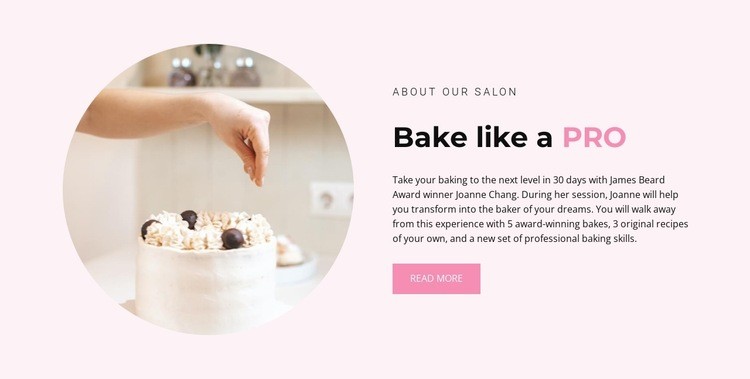 Bake like a pro Homepage Design