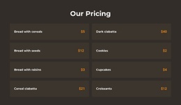 Exclusive Html Code For Bakery Pricing