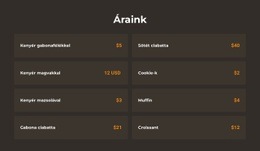 Ingyenes Letöltés Pékség Árképzés Html Sablonhoz
