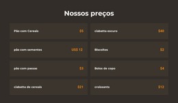 Download Gratuito De Preços De Padaria Modelo HTML