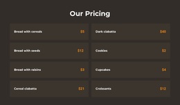 Bakery Pricing Template