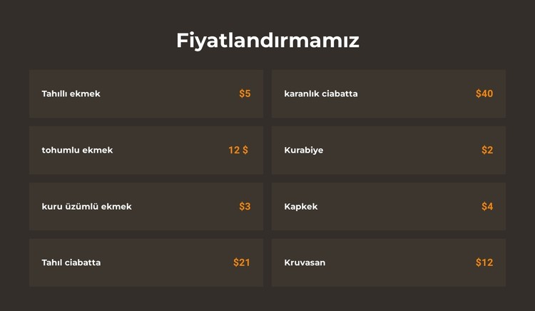 fırın fiyatları CSS Şablonu