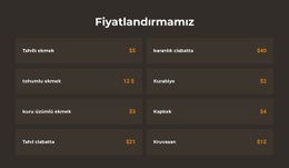 Fırın Fiyatları Için Çarpıcı HTML5 Şablonu