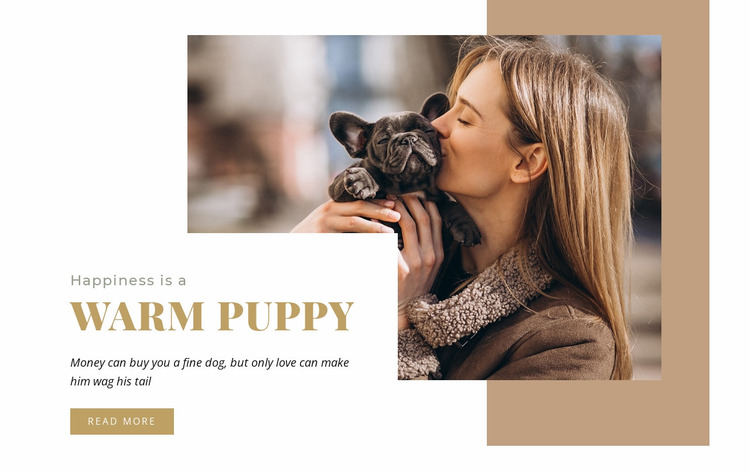 Warm puppy Website Mockup