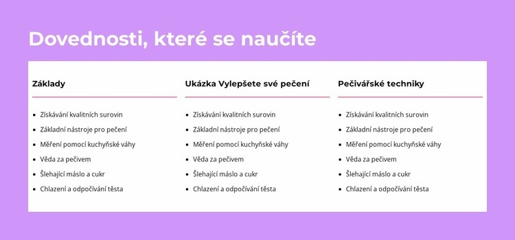 Dovednosti, které se naučíte Šablona CSS