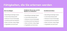 Fähigkeiten, Die Sie Erlernen Werden HTML-Vorlage