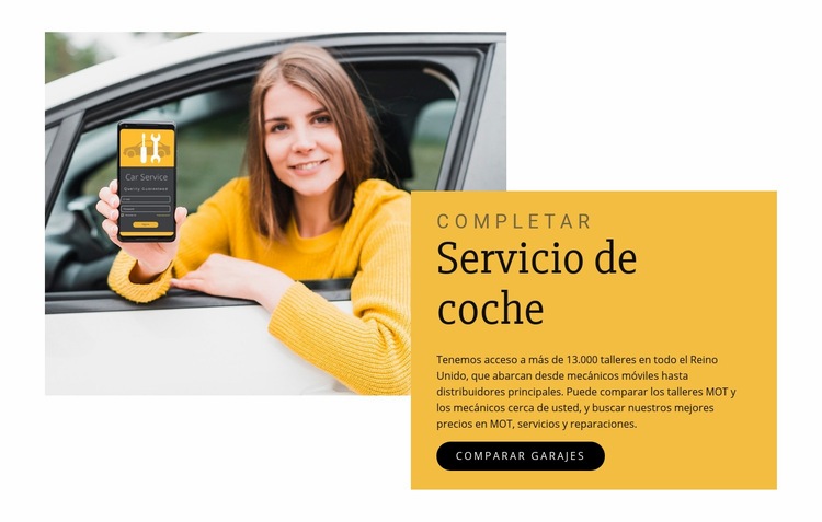Servicio de coche Maqueta de sitio web