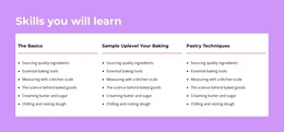 Skills You Will Learn - HTML5 Responsive Template