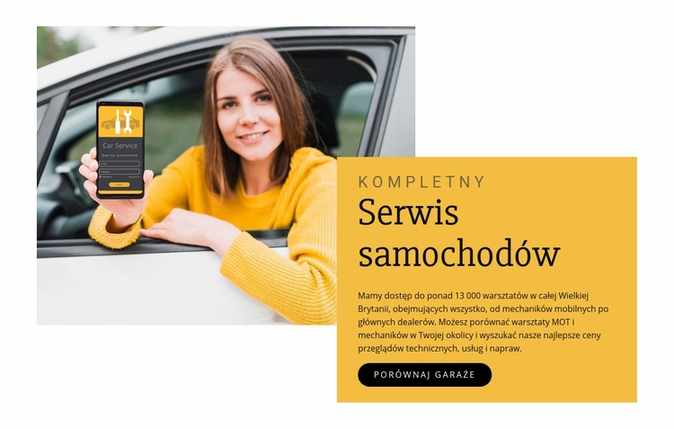 Serwis samochodów Szablon HTML5