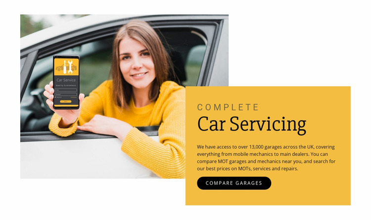 Car servicing Website Mockup