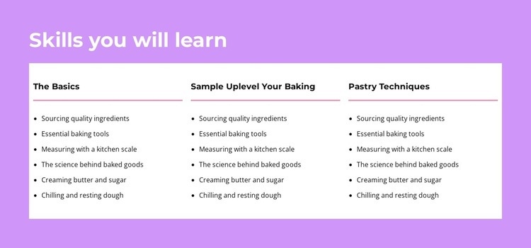 Skills you will learn Wix Template Alternative