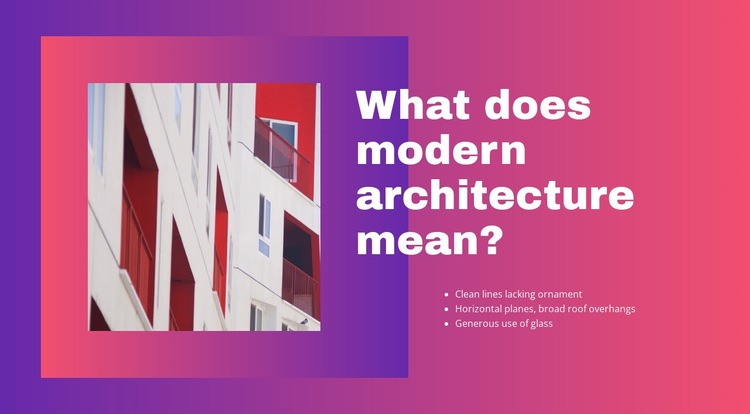 Moderní architektura Html Website Builder