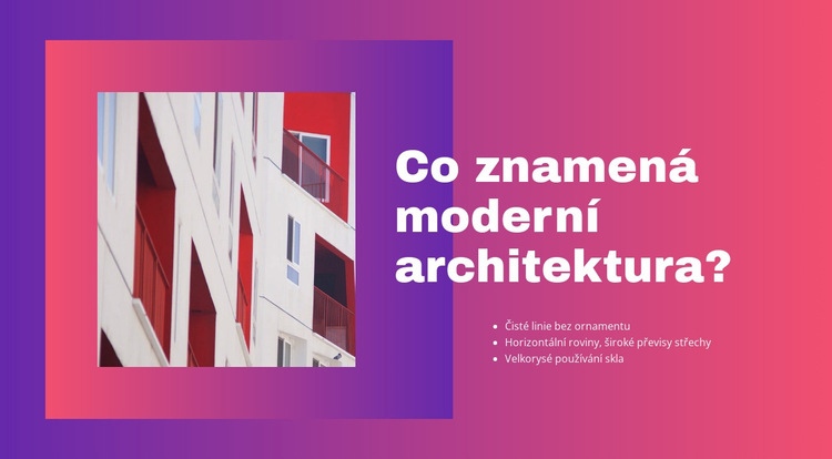 Moderní architektura Šablona HTML