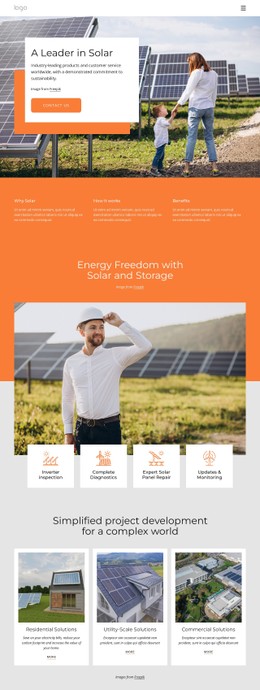 Solar Energy Company Basic Html Template With CSS