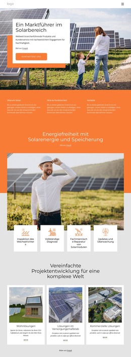 Solarenergieunternehmen - HTML-Webseitenvorlage