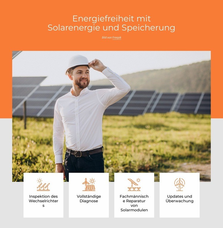 Energiefreiheit mit Solar Website-Modell