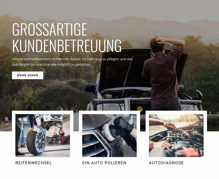 Tolle Kundenbetreuung Landing Page