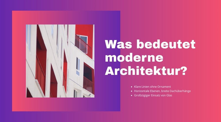 Moderne Architektur Landing Page