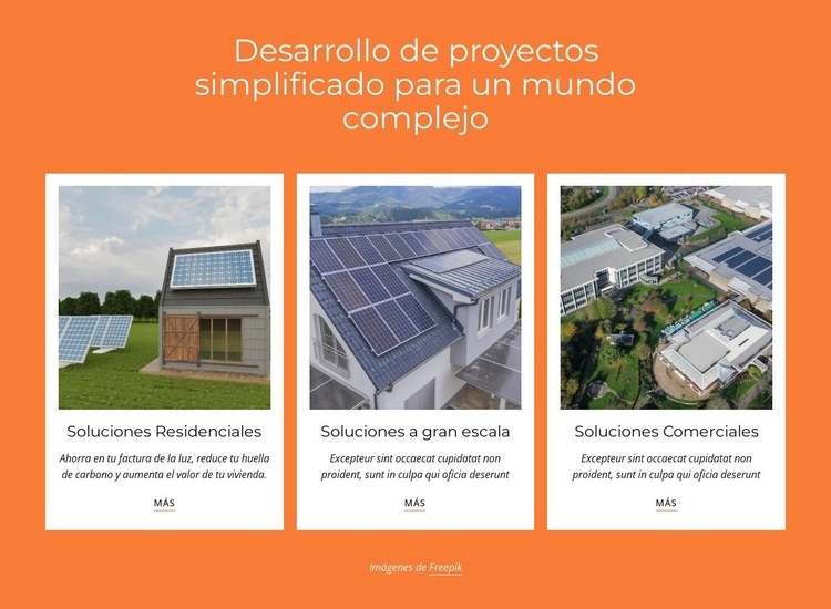 Generación de energía a partir de energía solar Creador de sitios web HTML