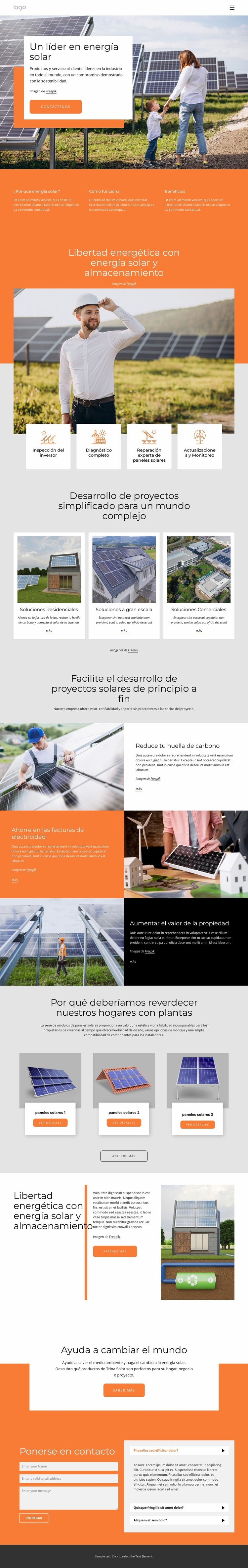 Empresa de energía solar Diseño de páginas web