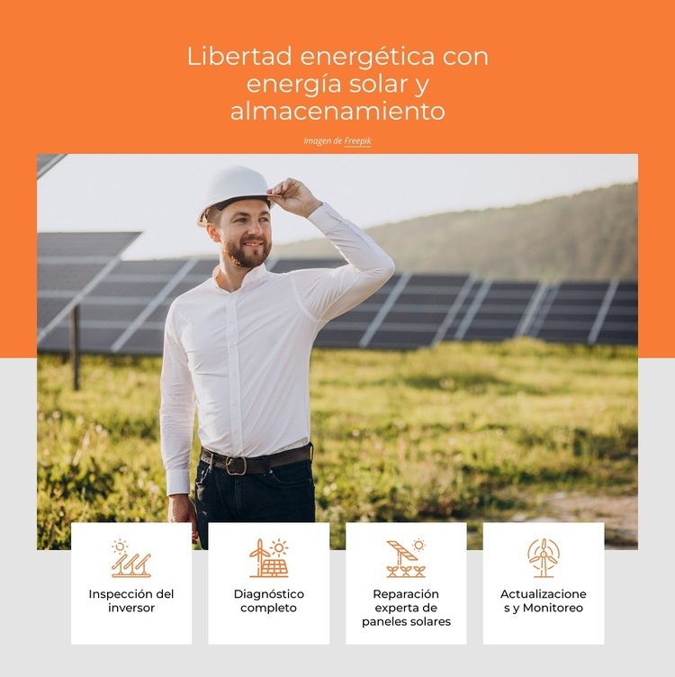 Libertad energética con energía solar Página de destino