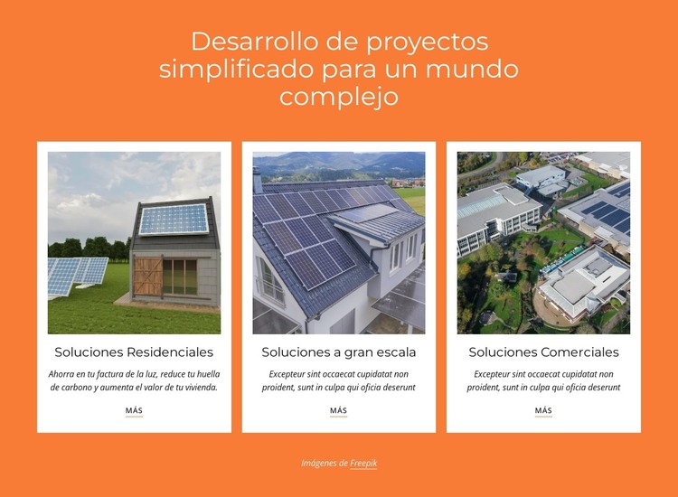 Generación de energía a partir de energía solar Plantilla HTML