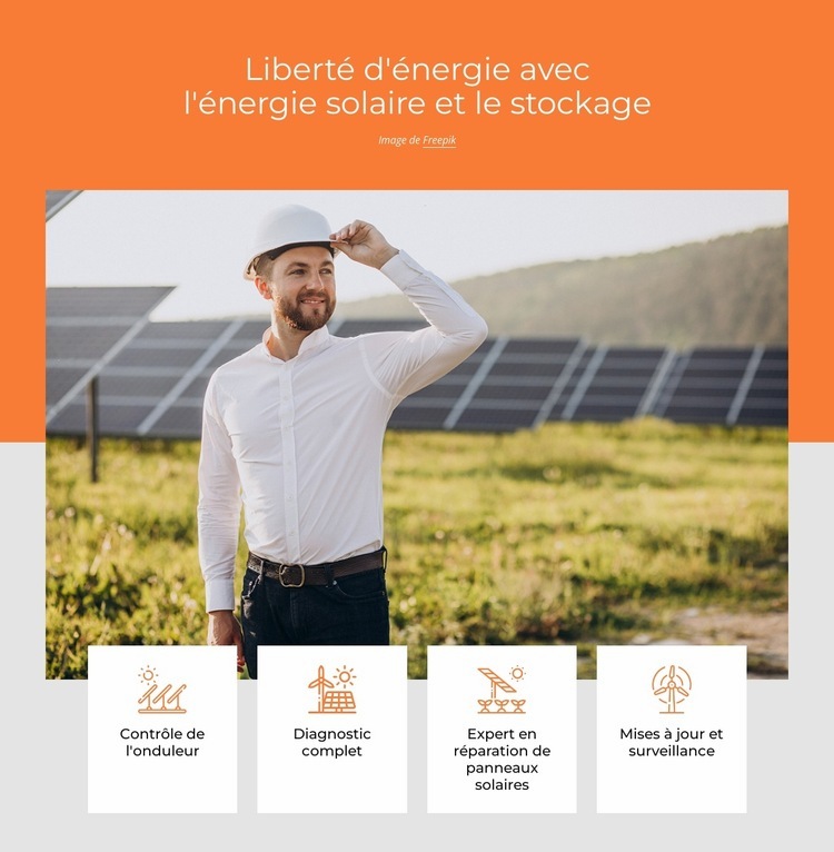 Liberté d'énergie avec le solaire Conception de site Web