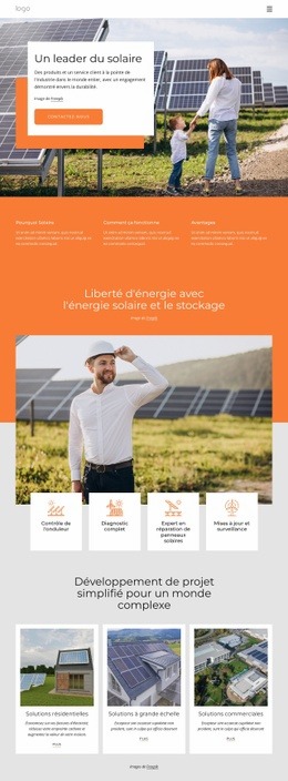 Société D'Énergie Solaire - Modèle De Maquette De Site Web