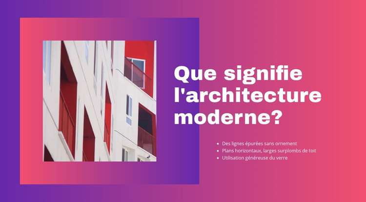 Architecture moderne Modèle HTML