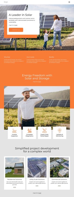 Solar Energy Company - HTML Web Page Template