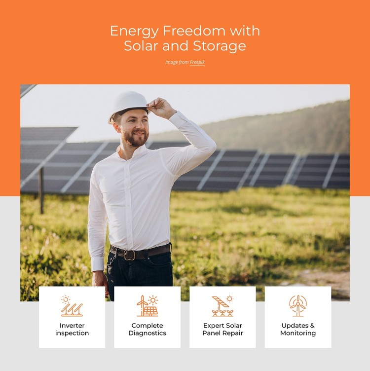 Energy freedom with solar HTML Template