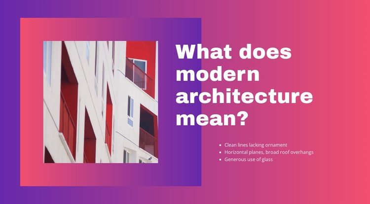 Modern építészet Html Weboldal készítő