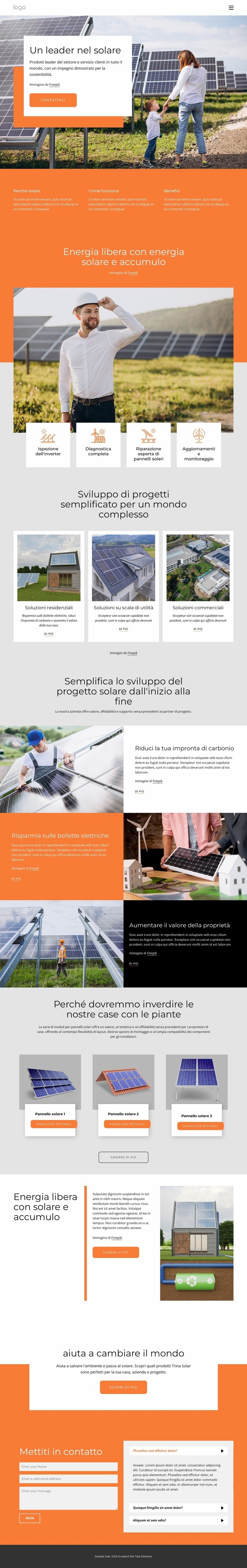 Società di energia solare Costruttore di siti web HTML