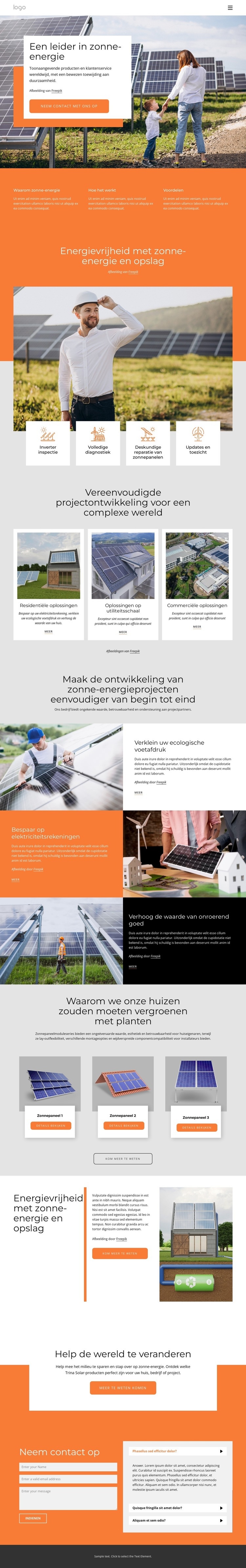 Bedrijf voor zonne-energie Html Website Builder