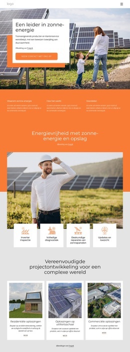 Bedrijf Voor Zonne-Energie - Sjabloon Voor Één Pagina