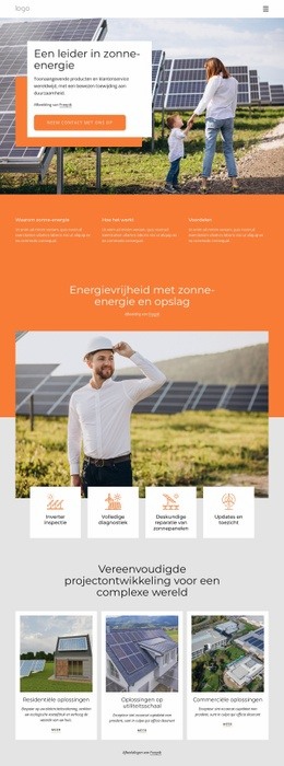 Bedrijf Voor Zonne-Energie Website-Ontwerp