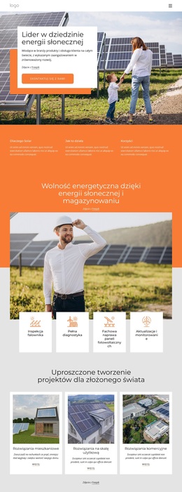 Firma Zajmująca Się Energią Słoneczną - Uniwersalny Motyw WordPress