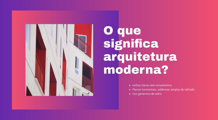 Arquitetura moderna Modelo HTML